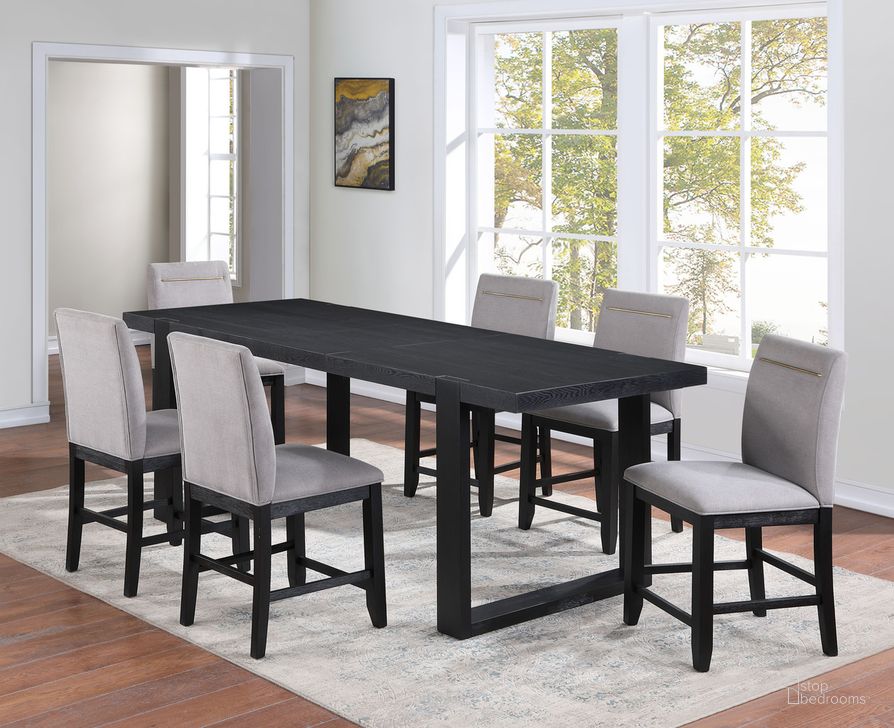The appearance of Yves 7pc Counter Height Dining Set designed by Steve Silver in the transitional interior design. This charcoal piece of furniture  was selected by 1StopBedrooms from Yves Collection to add a touch of cosiness and style into your home. Sku: YS500PTL;YS500PTT;YS500CCG;YS500CCG;YS500CCG;YS500CCG;YS500CCG;YS500CCG. Product Type: Dining Room Set. Material: MDF. Image1