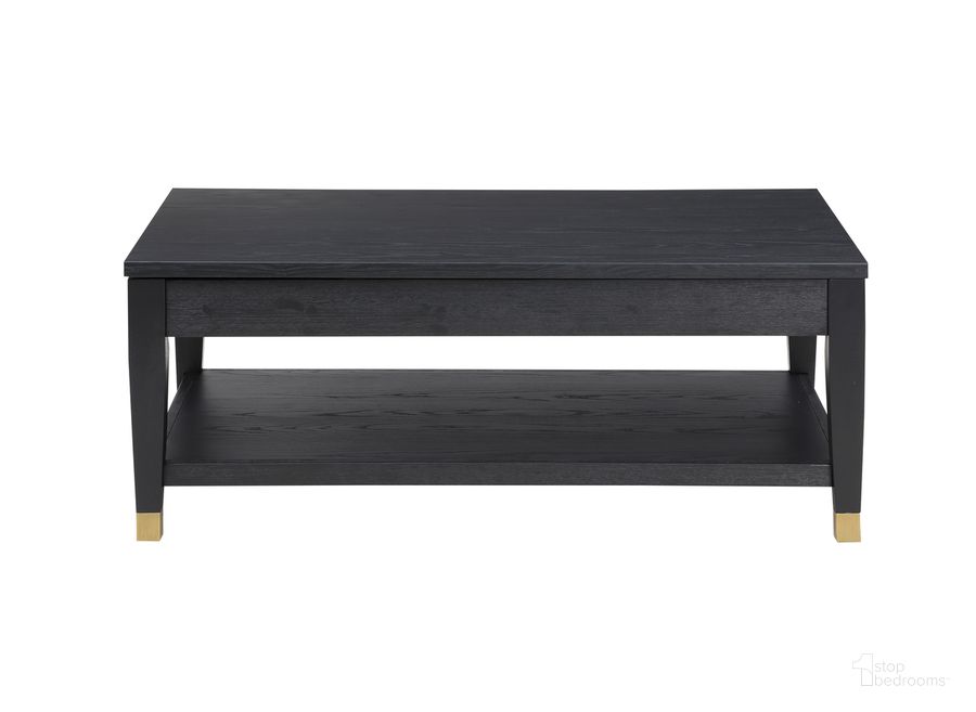 The appearance of Yves Lift-Top Coffee table In Black designed by Steve Silver in the transitional interior design. This black piece of furniture  was selected by 1StopBedrooms from Yves Collection to add a touch of cosiness and style into your home. Sku: YS100C. Product Type: Coffee Table. Material: MDF. Image1