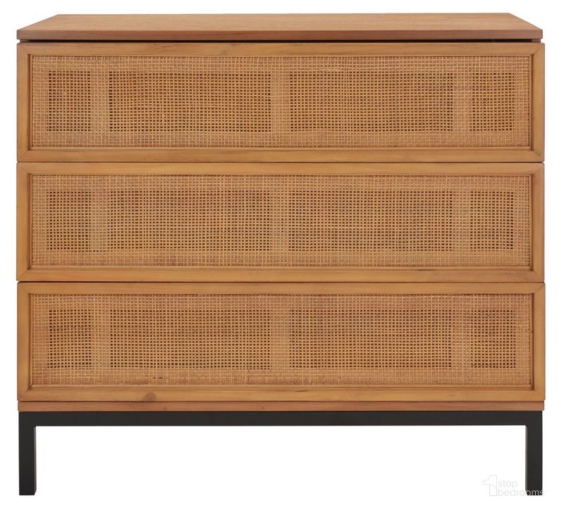 The appearance of Zadie 3 Drawer Rattan Chest in Natural designed by Safavieh in the modern / contemporary interior design. This natural piece of furniture  was selected by 1StopBedrooms from Zadie Collection to add a touch of cosiness and style into your home. Sku: CHS5004C. Material: Wood. Product Type: Chest. Image1