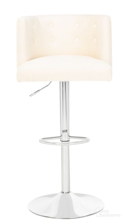 The appearance of Zayna Adjustable Barstool In Creme designed by Safavieh Couture in the modern / contemporary interior design. This creme piece of furniture  was selected by 1StopBedrooms from Zayna Collection to add a touch of cosiness and style into your home. Sku: SFV4709B. Material: Wood. Product Type: Barstool. Image1