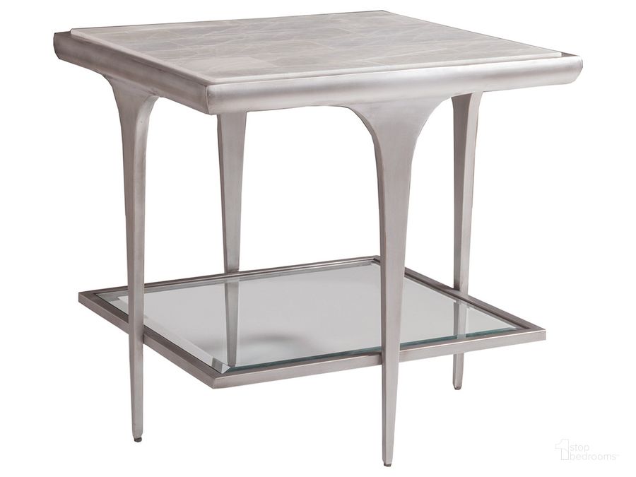 The appearance of Zephyr Square End Table designed by Artistica Home in the modern / contemporary interior design. This silver piece of furniture  was selected by 1StopBedrooms from Zephyr Collection to add a touch of cosiness and style into your home. Sku: 01-2097-957. Product Type: End Table. Image1