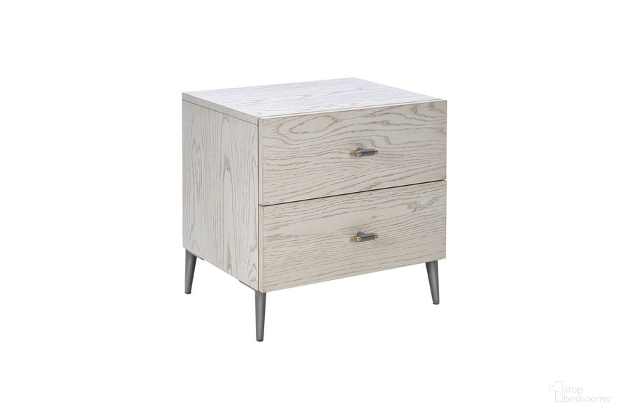 The appearance of Zest 2-Drawer Solid Wood Nightstand In Bleached Oak designed by Caracole in the modern / contemporary interior design. This oak piece of furniture  was selected by 1StopBedrooms from Zest Collection to add a touch of cosiness and style into your home. Sku: MI01-5033-01. Product Type: Nightstand. Material: MDF. Image1
