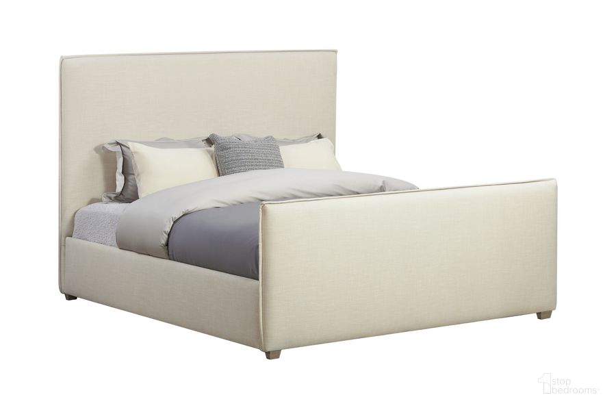 The appearance of Zest King Flanged Upholstered Bed In Cream designed by Caracole in the modern / contemporary interior design. This cream piece of furniture  was selected by 1StopBedrooms from Zest Collection to add a touch of cosiness and style into your home. Sku: MI03-5026-016. Bed Size: King. Product Type: Upholstered Bed. Material: Rubberwood. Image1
