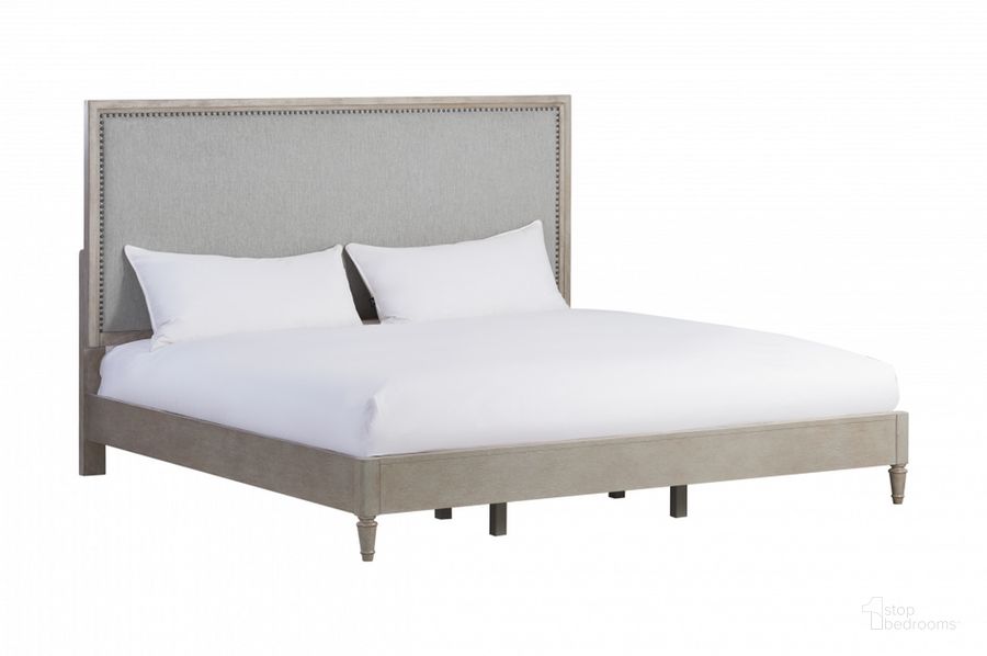 The appearance of Zest King Upholstered Bed With Nailhead Trim In Greige designed by Caracole in the modern / contemporary interior design. This greige piece of furniture  was selected by 1StopBedrooms from Zest Collection to add a touch of cosiness and style into your home. Sku: MI03-5027-016. Bed Size: King. Product Type: Upholstered Bed. Material: Rubberwood. Image1
