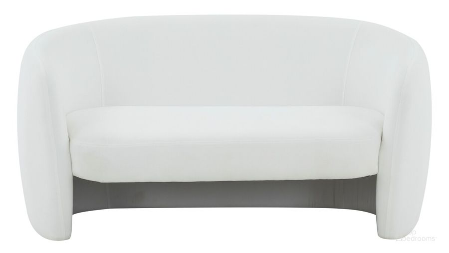 The appearance of Zhao Curved Loveseat In White designed by Safavieh Couture in the modern / contemporary interior design. This white piece of furniture  was selected by 1StopBedrooms from Zhao Collection to add a touch of cosiness and style into your home. Sku: SFV4783A. Material: Wood. Product Type: Loveseat. Image1