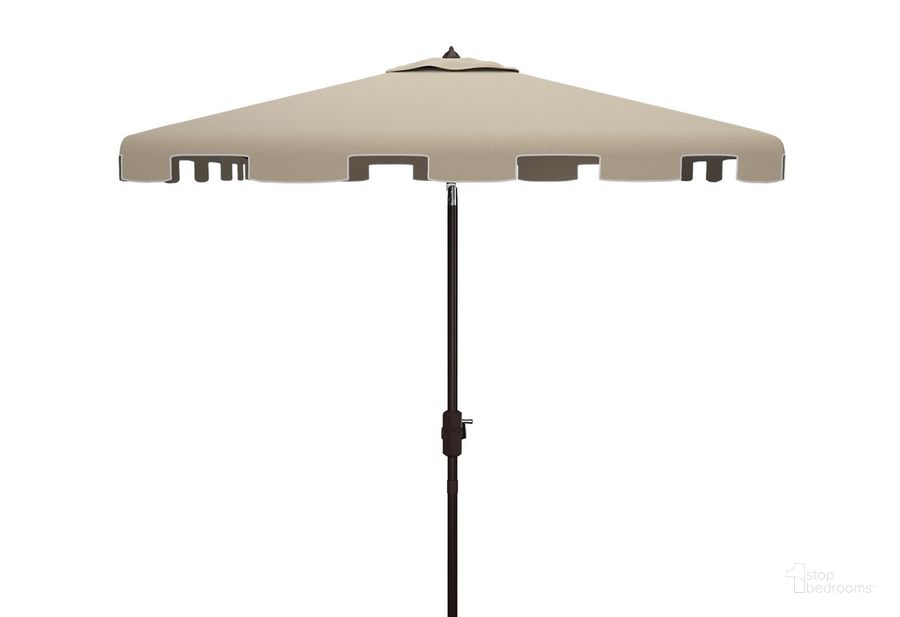 The appearance of Zimmerman 7.5 Ft Square Market Umbrella PAT8400C designed by Safavieh in the modern / contemporary interior design. This white beige piece of furniture  was selected by 1StopBedrooms from Zimmerman Collection to add a touch of cosiness and style into your home. Sku: PAT8400C. Material: Aluminum. Product Type: Umbrella. Image1