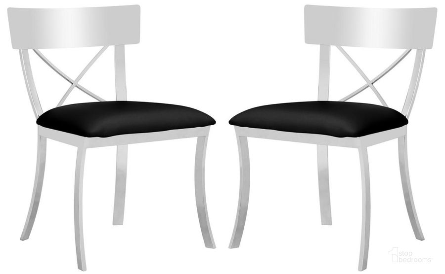 The appearance of Zoey Black and Chrome 19 Inch Side Chair Set of 2 designed by Safavieh in the modern / contemporary interior design. This black and chrome piece of furniture  was selected by 1StopBedrooms from Zoey Collection to add a touch of cosiness and style into your home. Sku: FOX2036A-SET2. Product Type: Dining Chair. Material: Stainless Steel. Image1