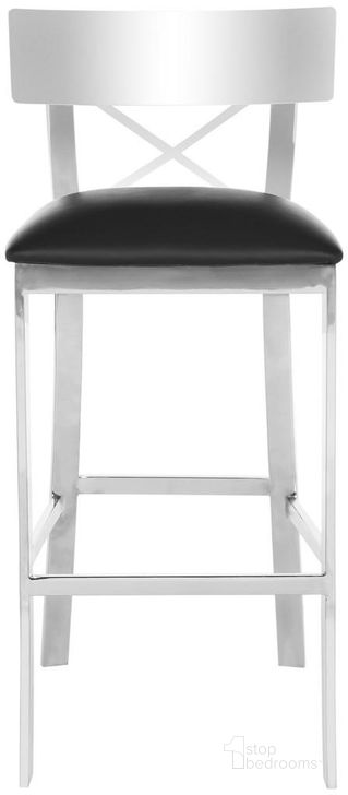 The appearance of Zoey Black and Chrome 39 Inch Stainless Steel Cross Back Bar Stool designed by Safavieh in the modern / contemporary interior design. This black and chrome piece of furniture  was selected by 1StopBedrooms from Zoey Collection to add a touch of cosiness and style into your home. Sku: FOX2034A. Product Type: Barstool. Material: Stainless Steel. Image1