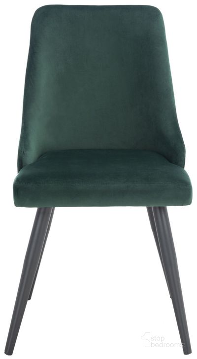 The appearance of Zoi Upholstered Dining Chair Set of 2 in Green designed by Safavieh in the modern / contemporary interior design. This green piece of furniture  was selected by 1StopBedrooms from Zoi Collection to add a touch of cosiness and style into your home. Sku: DCH7500D-SET2. Material: Steel. Product Type: Dining Chair. Image1