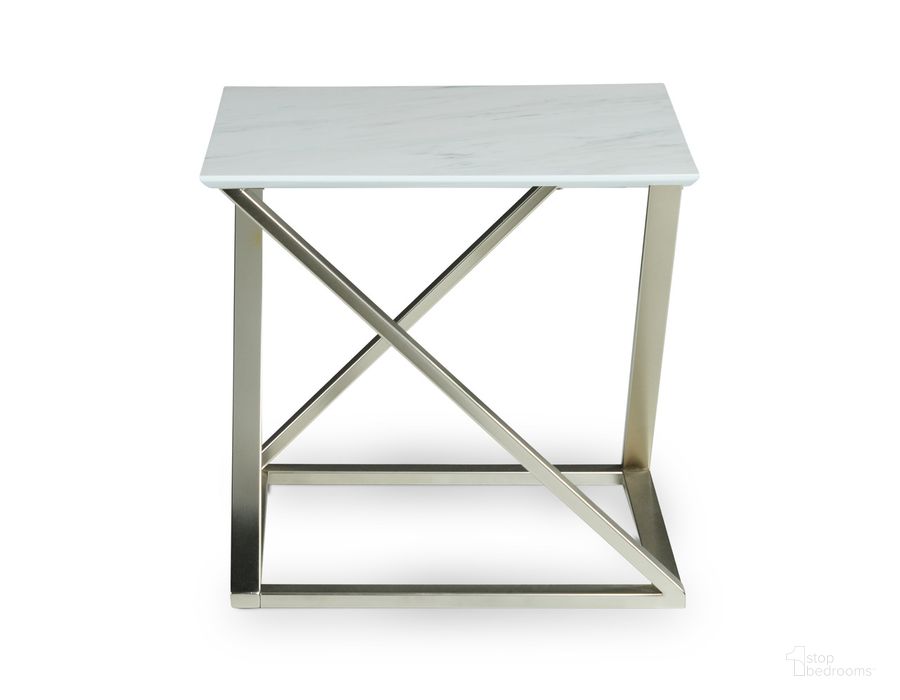 The appearance of Zurich Square End Table designed by Steve Silver in the transitional interior design. This white piece of furniture  was selected by 1StopBedrooms from Zurich Collection to add a touch of cosiness and style into your home. Sku: ZU100E. Product Type: End Table. Material: MDF. Image1