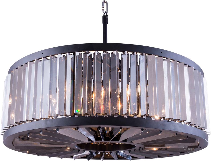 The appearance of Chelsea 35.5 Matte Black 10 Light Chandelier With Silver Shade Royal Cut Crystal Trim designed by Elegant Lighting in the glam interior design. This black piece of furniture  was selected by 1StopBedrooms from Chelsea Collection to add a touch of cosiness and style into your home. Sku: 1203D35MB-SS/RC. Material: Steel. Product Type: Chandelier.