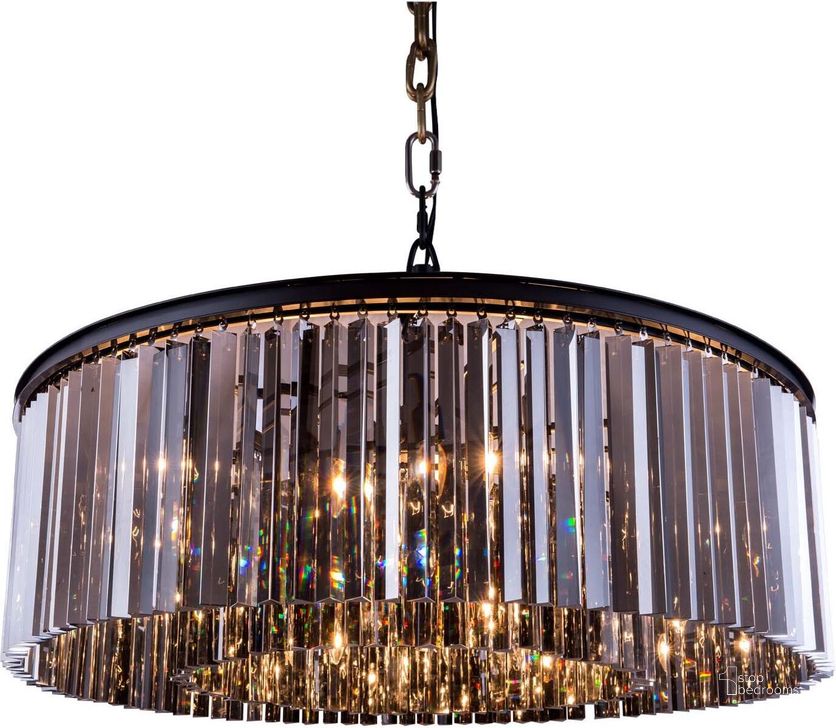 The appearance of Sydney 43.5 Matte Black 10 Light Chandelier With Silver Shade Royal Cut Crystal Trim designed by Elegant Lighting in the transitional interior design. This black piece of furniture  was selected by 1StopBedrooms from Sydney Collection to add a touch of cosiness and style into your home. Sku: 1208G43MB-SS/RC. Material: Steel. Product Type: Chandelier.