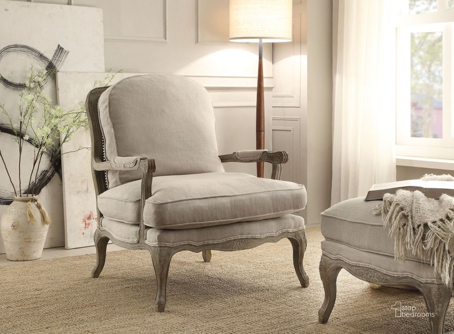 The appearance of Parlier Grey Weathered Showood Accent Chair designed by Homelegance in the transitional interior design. This gray piece of furniture  was selected by 1StopBedrooms from Parlier Collection to add a touch of cosiness and style into your home. Sku: 1234-1. Material: Fabric. Product Type: Accent Chair. Image1