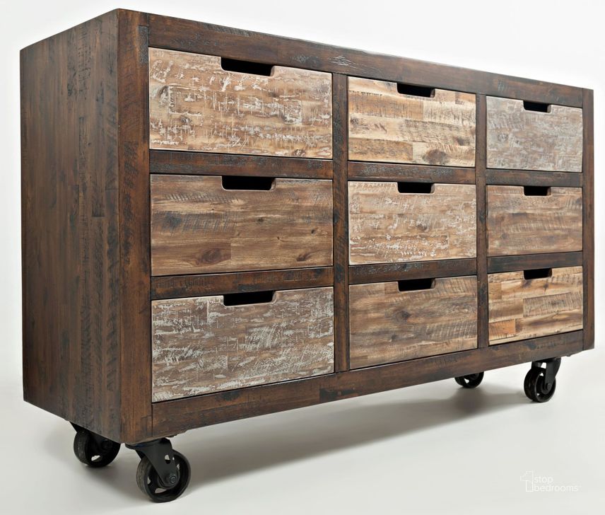 The appearance of Painted Canyon Brown 9 Drawer Accent Chest designed by Jofran in the industrial interior design. This brown piece of furniture  was selected by 1StopBedrooms from Painted Canyon Collection to add a touch of cosiness and style into your home. Sku: 1600-60. Material: Wood. Product Type: Accent Chest. Image1