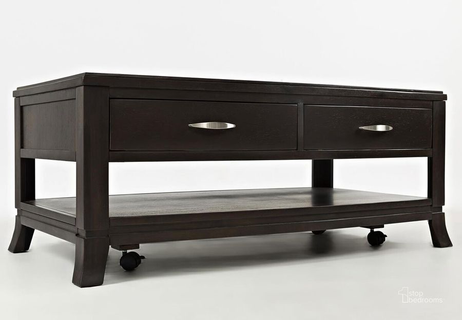 The appearance of Downtown Cocktail Table designed by Jofran in the transitional interior design. This merlot piece of furniture  was selected by 1StopBedrooms from Downtown Collection to add a touch of cosiness and style into your home. Sku: 1687-1. Material: Wood. Product Type: Coffee and Cocktail Table. Image1