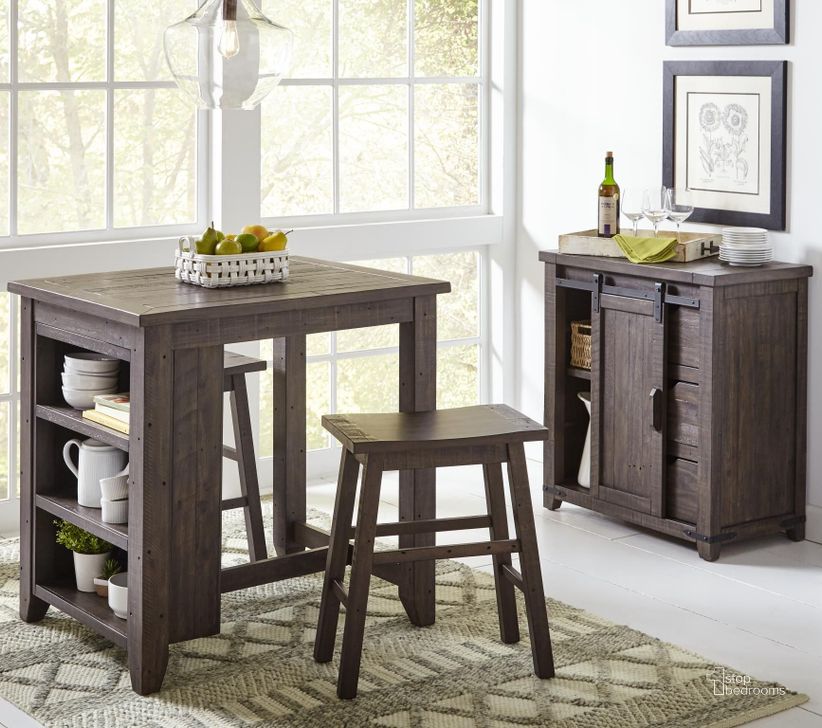 The appearance of Madison County Barnwood 3 Pcs Counter Height Dining Set designed by Jofran in the traditional interior design. This brown piece of furniture  was selected by 1StopBedrooms from Madison County Collection to add a touch of cosiness and style into your home. Sku: 1700-36. Product Type: Dining Room Set. Material: Pine. Image1