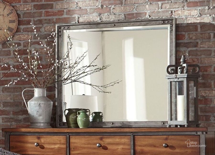 The appearance of Holverson Brown Milk Crate Mirror designed by Homelegance in the transitional interior design. This brown piece of furniture  was selected by 1StopBedrooms from Holverson Collection to add a touch of cosiness and style into your home. Sku: 1715-6. Material: Wood. Product Type: Dresser Mirror. Image1