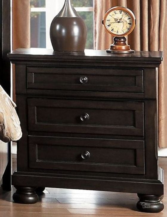 The appearance of Begonia Nightstand designed by Homelegance in the transitional interior design. This brown piece of furniture  was selected by 1StopBedrooms from Begonia Collection to add a touch of cosiness and style into your home. Sku: 1718GY-4. Material: Wood. Product Type: Nightstand. Image1