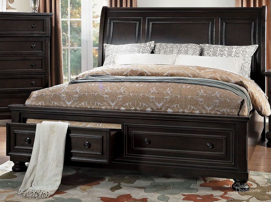The appearance of Begonia Queen Storage Platform Bed designed by Homelegance in the transitional interior design. This brown piece of furniture  was selected by 1StopBedrooms from Begonia Collection to add a touch of cosiness and style into your home. Sku: 1718GY-1;1718GY-2;1718GY-3. Bed Type: Storage Bed. Material: Wood. Product Type: Storage Bed. Bed Size: Queen. Image1