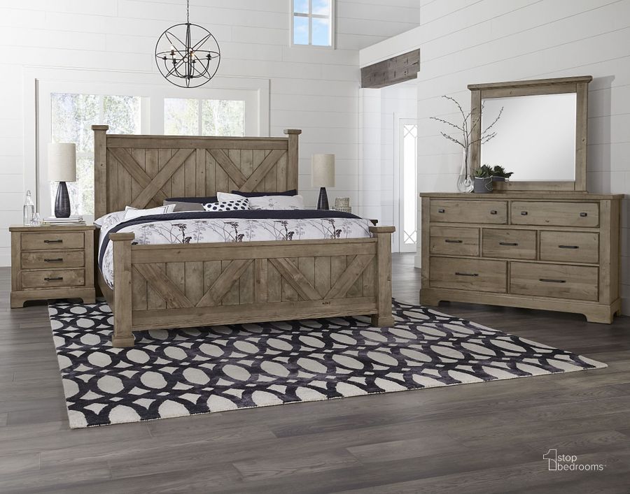 The appearance of Cool Rustic Stone Grey X Style Bedroom Set designed by Artisan & Post in the rustic / southwestern interior design. This brown piece of furniture  was selected by 1StopBedrooms from Cool Rustic Collection to add a touch of cosiness and style into your home. Sku: 172-557;172-755;172-922;172-227. Bed Type: Poster Bed. Product Type: Poster Bed. Bed Size: Queen. Image1