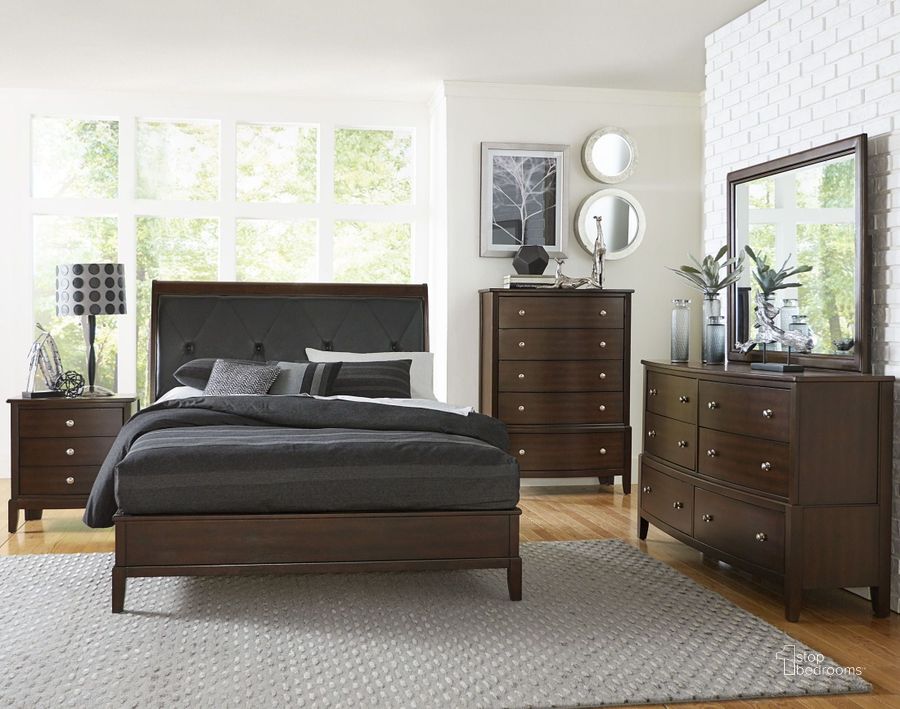 The appearance of Cotterill Cherry Panel Bedroom Set designed by Homelegance in the modern / contemporary interior design. This brown piece of furniture  was selected by 1StopBedrooms from Cotterill Collection to add a touch of cosiness and style into your home. Sku: 1730-1;1730-2;1730-3;1730-4. Bed Type: Panel Bed. Material: Wood. Product Type: Panel Bed. Bed Size: Queen. Image1