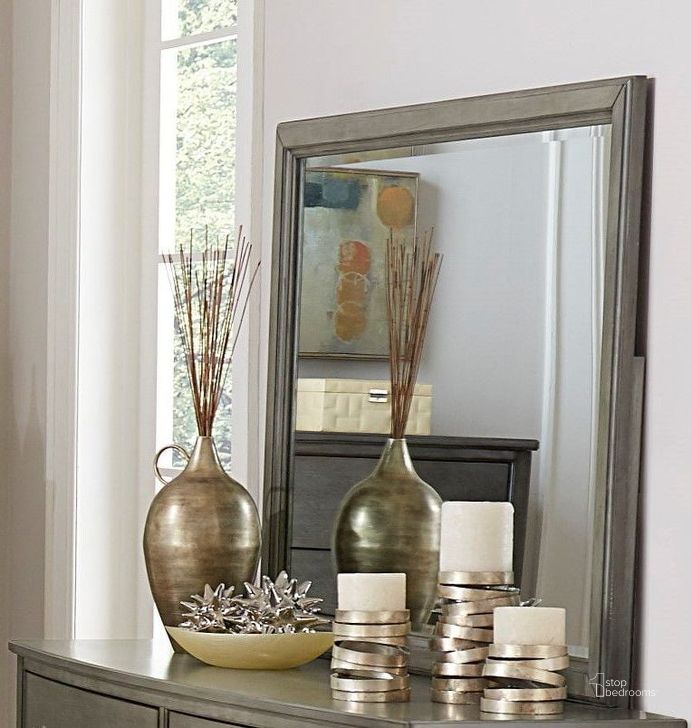 The appearance of Cotterill Gray Mirror designed by Homelegance in the modern / contemporary interior design. This gray piece of furniture  was selected by 1StopBedrooms from Cotterill Collection to add a touch of cosiness and style into your home. Sku: 1730GY-6. Material: Wood. Product Type: Dresser Mirror. Image1