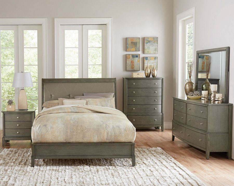The appearance of Cotterill Gray Panel Bedroom Set designed by Homelegance in the modern / contemporary interior design. This gray piece of furniture  was selected by 1StopBedrooms from Cotterill Collection to add a touch of cosiness and style into your home. Sku: 1730GY-1;1730GY-2;1730GY-3;1730GY-4. Bed Type: Panel Bed. Material: Wood. Product Type: Panel Bed. Bed Size: Queen. Image1