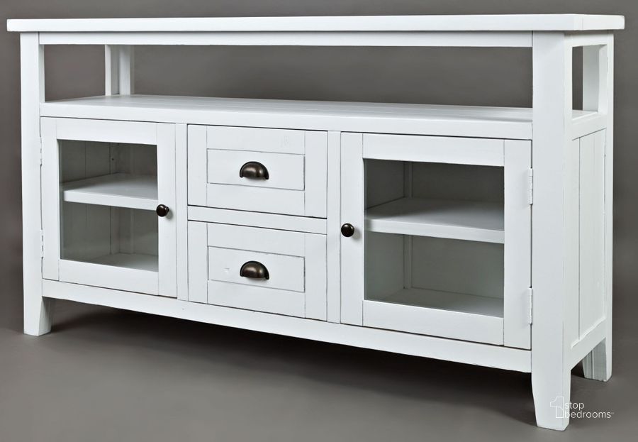 The appearance of Artisans Craft Weathered White Storage Console designed by Jofran in the transitional interior design. This white piece of furniture  was selected by 1StopBedrooms from Artisan'S Craft Collection to add a touch of cosiness and style into your home. Sku: 1744-54. Material: Wood. Product Type: TV Console. Image1