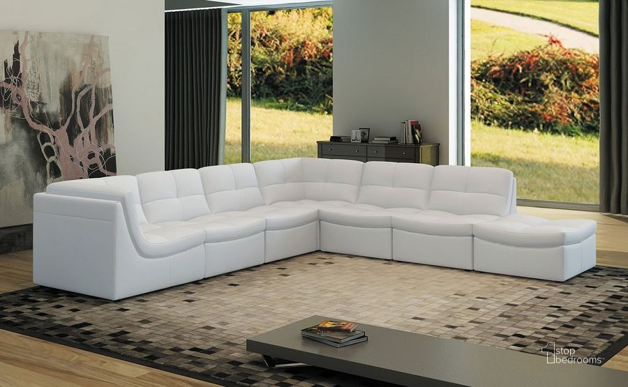 The appearance of Lego 7 Piece Modular Sectional (White) designed by J&M in the modern / contemporary interior design. This white piece of furniture  was selected by 1StopBedrooms from Lego Collection to add a touch of cosiness and style into your home. Sku: 176656. Product Type: Sectional. Layout: L-Shape.