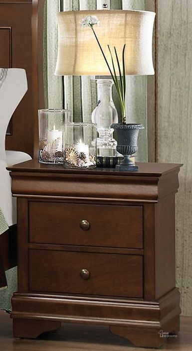 The appearance of Abbeville Brown Nightstand designed by Homelegance in the modern / contemporary interior design. This brown piece of furniture  was selected by 1StopBedrooms from Abbeville Collection to add a touch of cosiness and style into your home. Sku: 1856-4. Material: Wood. Product Type: Nightstand. Image1