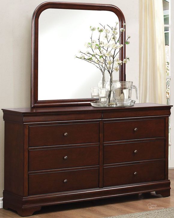 The appearance of Abbeville Brown Mirror designed by Homelegance in the modern / contemporary interior design. This brown piece of furniture  was selected by 1StopBedrooms from Abbeville Collection to add a touch of cosiness and style into your home. Sku: 1856-6. Material: Glass. Product Type: Dresser Mirror. Image1