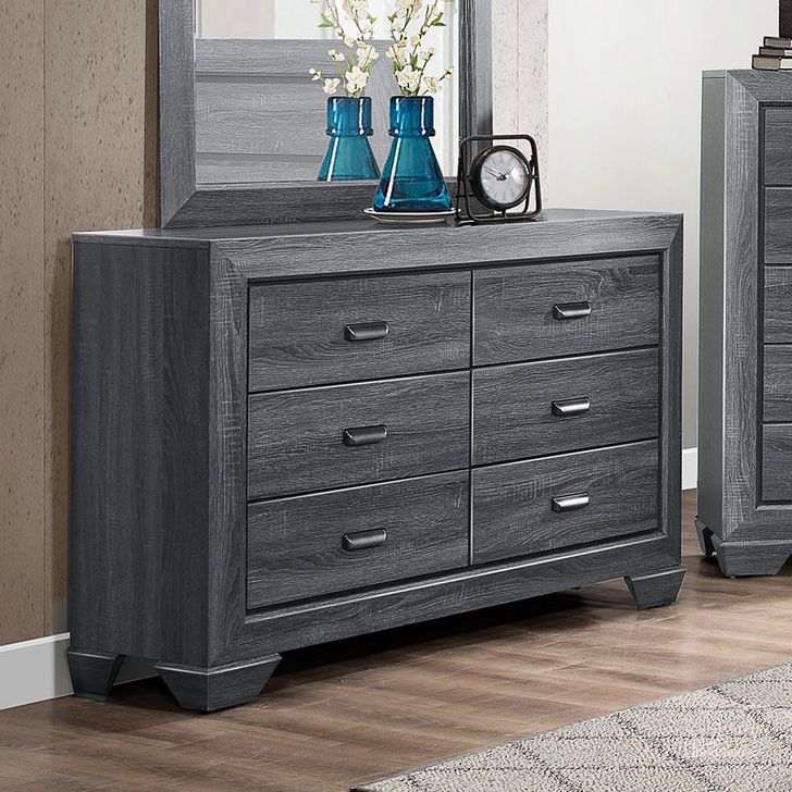 The appearance of Beechnut Gray Dresser designed by Homelegance in the transitional interior design. This gray piece of furniture  was selected by 1StopBedrooms from Beechnut Collection to add a touch of cosiness and style into your home. Sku: 1904GY-5. Material: Wood. Product Type: Dresser. Image1