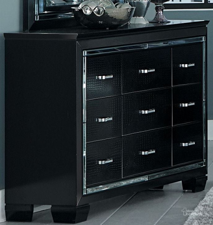 The appearance of Allura Black Dresser designed by Homelegance in the modern / contemporary interior design. This black piece of furniture  was selected by 1StopBedrooms from Allura Collection to add a touch of cosiness and style into your home. Sku: 1916BK-5. Material: Wood. Product Type: Dresser. Image1