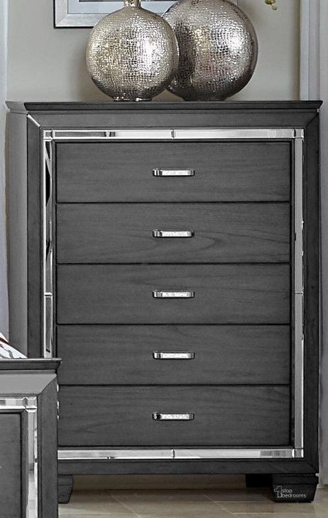 The appearance of Allura Gray Chest designed by Homelegance in the modern / contemporary interior design. This gray piece of furniture  was selected by 1StopBedrooms from Allura Collection to add a touch of cosiness and style into your home. Sku: 1916GY-9. Material: Wood. Product Type: Chest. Image1