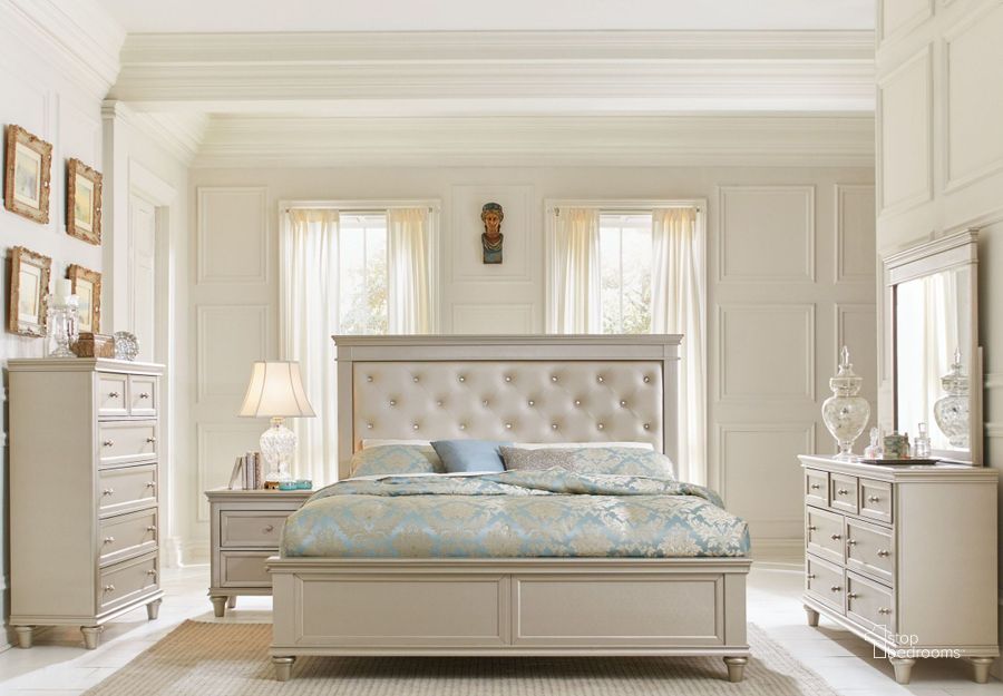 The appearance of Celandine Silver Panel Bedroom Set designed by Homelegance in the modern / contemporary interior design. This silver piece of furniture  was selected by 1StopBedrooms from Celandine Collection to add a touch of cosiness and style into your home. Sku: 1928-1;1928-2;1928-3;1928-4. Bed Type: Panel Bed. Material: Wood. Product Type: Panel Bed. Bed Size: Queen. Image1