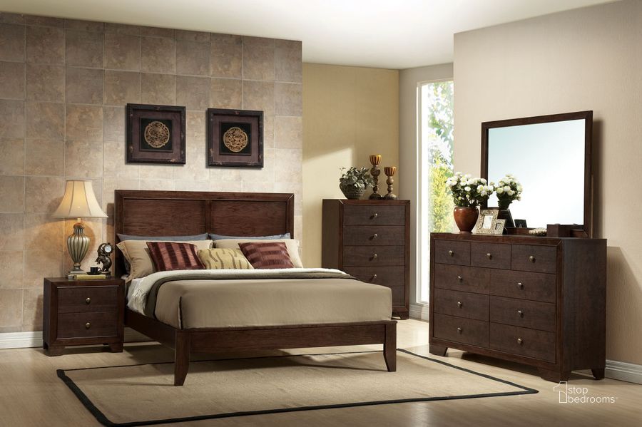 The appearance of Acme Madison Panel Bedroom Set in Espresso designed by ACME in the transitional interior design. This espresso piece of furniture  was selected by 1StopBedrooms from Madison II Collection to add a touch of cosiness and style into your home. Sku: 19570Q-HF;19571Q-R;19573. Bed Type: Panel Bed. Material: Wood. Product Type: Panel Bed. Bed Size: Queen. Image1