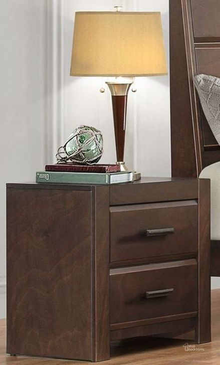 The appearance of Erwan Rich Espresso Nightstand designed by Homelegance in the modern / contemporary interior design. This brown piece of furniture  was selected by 1StopBedrooms from Erwan Collection to add a touch of cosiness and style into your home. Sku: 1961-4. Material: Wood. Product Type: Nightstand. Image1