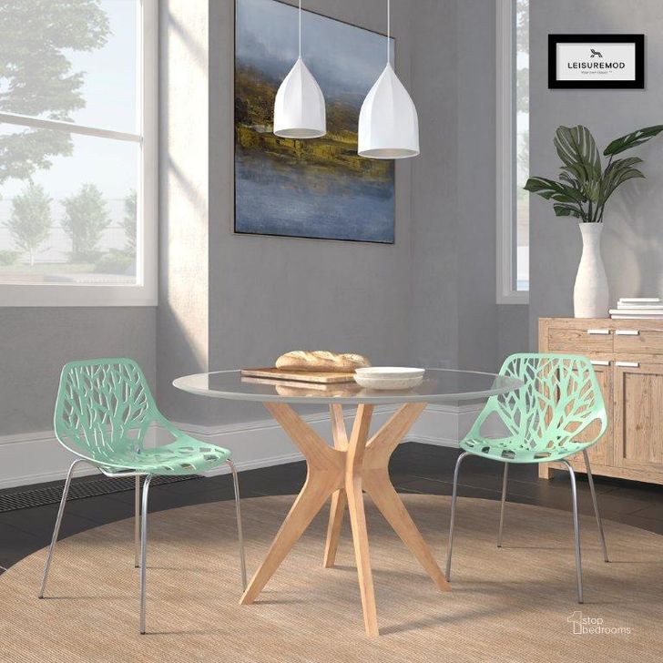 The appearance of 2 LeisureMod Asbury Mint Chromed Legs Dining Chairs designed by LeisureMod in the modern / contemporary interior design. This mint piece of furniture  was selected by 1StopBedrooms from Asbury Collection to add a touch of cosiness and style into your home. Sku: AC16MT2. Material: Polypropylene. Product Type: Dining Chair. Image1