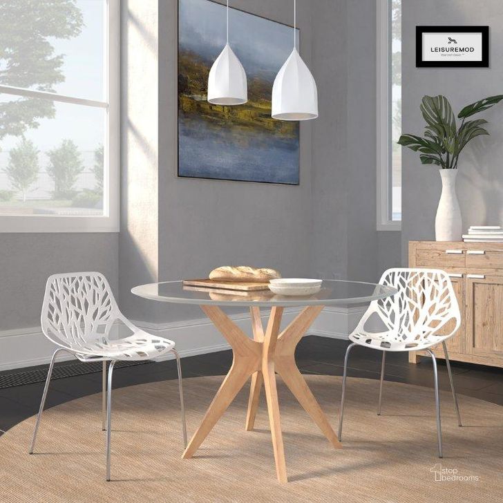 The appearance of 2 LeisureMod Asbury White Chromed Legs Dining Chairs designed by LeisureMod in the modern / contemporary interior design. This white piece of furniture  was selected by 1StopBedrooms from Asbury Collection to add a touch of cosiness and style into your home. Sku: AC16W2. Material: Polypropylene. Product Type: Dining Chair. Image1