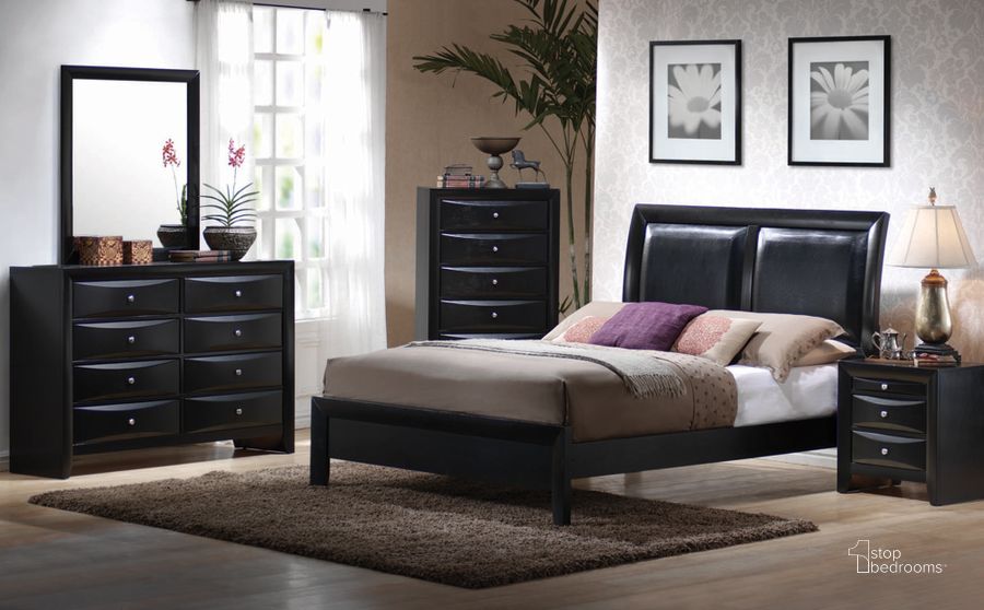 The appearance of Briana Bedroom Set - 200701 designed by Coaster in the modern / contemporary interior design. This black piece of furniture  was selected by 1StopBedrooms from Briana Collection to add a touch of cosiness and style into your home. Sku: 200701QB1;200701QB2;200701QB3;200702. Bed Type: Panel Bed. Product Type: Panel Bed. Bed Size: Queen. Material: Vinyl. Image1