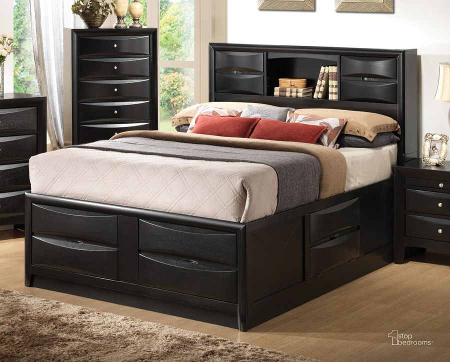 The appearance of Briana Black Queen Storage Bed designed by Coaster in the transitional interior design. This black piece of furniture  was selected by 1StopBedrooms from Briana Collection to add a touch of cosiness and style into your home. Sku: 202701QB1;202701QB2;202701QB3. Bed Type: Storage Bed. Material: Wood. Product Type: Storage Bed. Bed Size: Queen. Image1