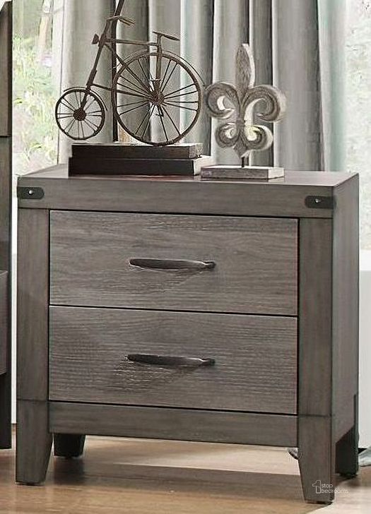 The appearance of Woodrow Black Nightstand designed by Homelegance in the transitional interior design. This gray piece of furniture  was selected by 1StopBedrooms from Woodrow Collection to add a touch of cosiness and style into your home. Sku: 2042-4. Material: Wood. Product Type: Nightstand. Image1