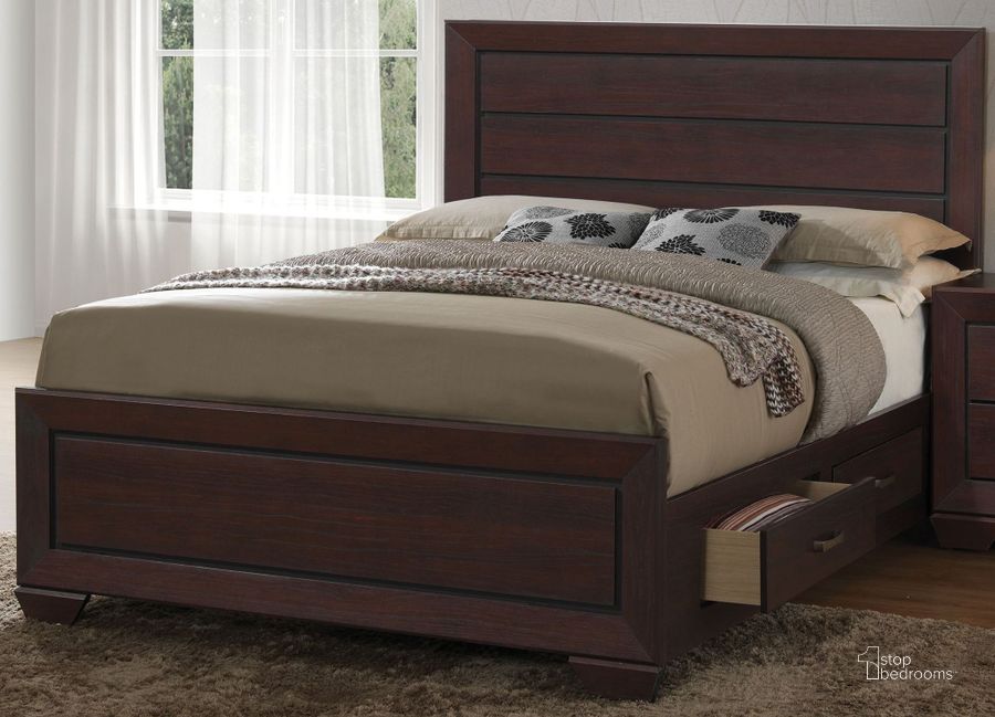 The appearance of Fenbrook Dark Cocoa Queen Panel Bed designed by Coaster in the transitional interior design. This brown piece of furniture  was selected by 1StopBedrooms from Fenbrook Collection to add a touch of cosiness and style into your home. Sku: 204390QB1;204390QB2;204390QB3;204390QB4. Bed Type: Panel Bed. Material: Wood. Product Type: Panel Bed. Bed Size: Queen. Image1