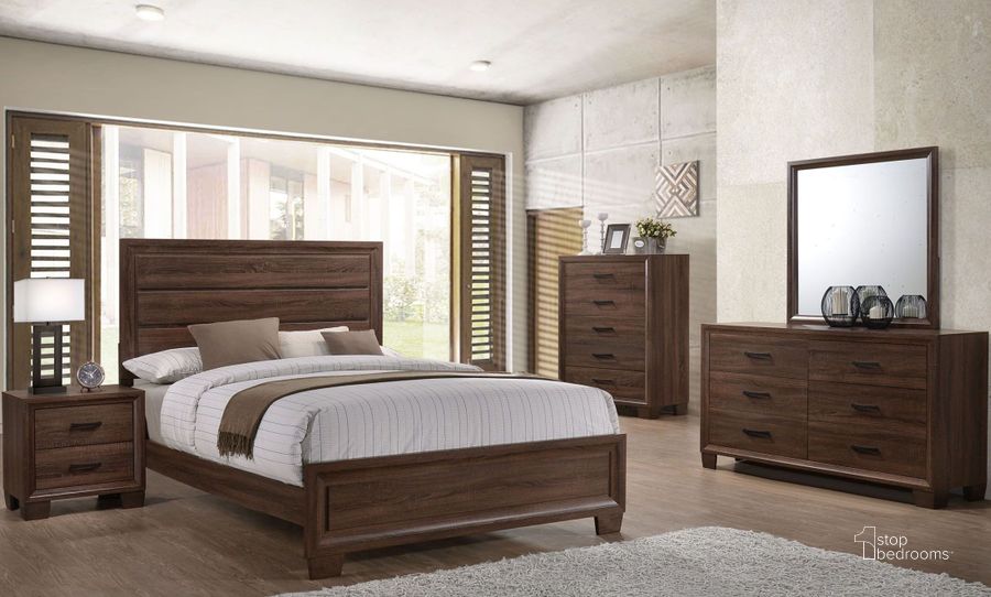 The appearance of Brandon Brown Panel Bedroom Set designed by Coaster in the transitional interior design. This brown piece of furniture  was selected by 1StopBedrooms from Brandon Collection to add a touch of cosiness and style into your home. Sku: 205321QB1;205321QB2;205322. Bed Type: Panel Bed. Material: Wood. Product Type: Panel Bed. Bed Size: Queen. Image1