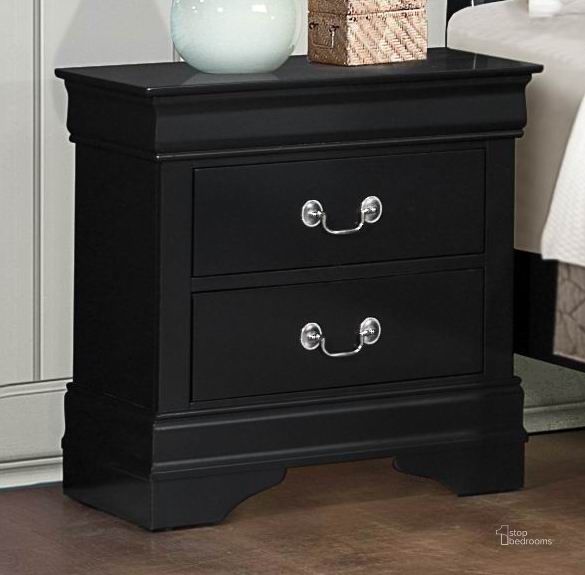 The appearance of Mayville Burnished Black Nightstand designed by Homelegance in the modern / contemporary interior design. This black piece of furniture  was selected by 1StopBedrooms from Mayville Collection to add a touch of cosiness and style into your home. Sku: 2147BK-4. Material: Wood. Product Type: Nightstand. Image1