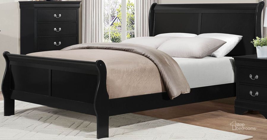 The appearance of Mayville Burnished Black King Sleigh Bed designed by Homelegance in the modern / contemporary interior design. This black piece of furniture  was selected by 1StopBedrooms from Mayville Collection to add a touch of cosiness and style into your home. Sku: 2147KBK-1;2147KBK-3EK. Bed Type: Sleigh Bed. Material: Wood. Product Type: Sleigh Bed. Bed Size: King. Image1