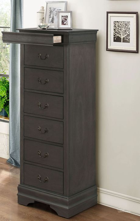 The appearance of Mayville Stained Grey Lingerie Chest designed by Homelegance in the traditional interior design. This gray piece of furniture  was selected by 1StopBedrooms from Mayville Collection to add a touch of cosiness and style into your home. Sku: 2147SG-12. Material: Wood. Product Type: Chest. Image1