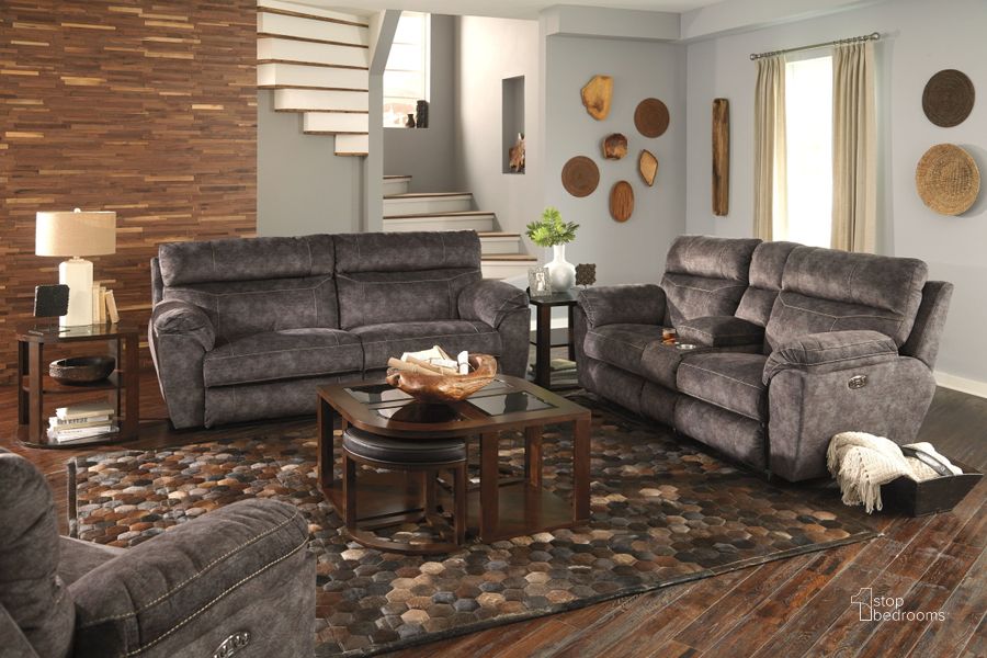 The appearance of Sedona Smoke Power Reclining Living Room Set designed by Catnapper in the modern / contemporary interior design. This gray piece of furniture  was selected by 1StopBedrooms from Sedona Collection to add a touch of cosiness and style into your home. Sku: 62221279328;62229279328. Material: Fabric. Product Type: Living Room Set. Image1