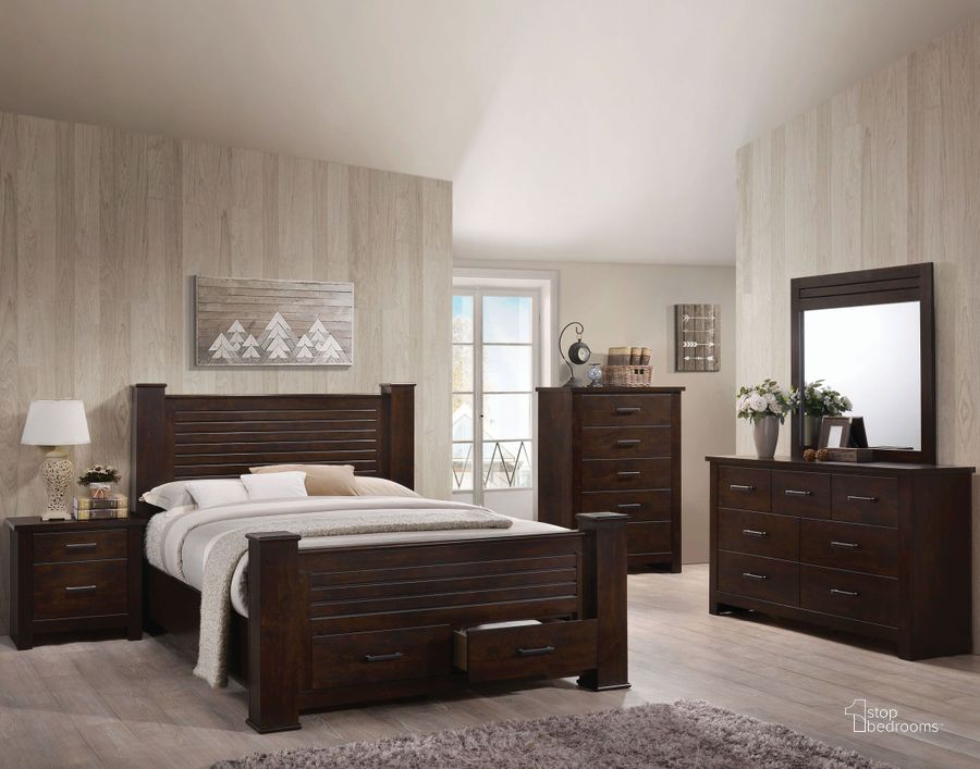 The appearance of Panang Mahogany Panel Storage Bedroom Set designed by ACME in the transitional interior design. This brown piece of furniture  was selected by 1StopBedrooms from Panang Collection to add a touch of cosiness and style into your home. Sku: 23370Q-HF;23371Q-POST;23372Q-DRW;23372Q-R;23373. Bed Type: Panel Bed. Material: Wood. Product Type: Panel Bed. Bed Size: Queen. Image1