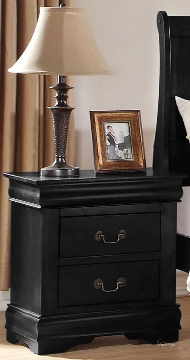 The appearance of Louis Philippe Black Nightstand designed by ACME in the transitional interior design. This black piece of furniture  was selected by 1StopBedrooms from Louis Philippe Collection to add a touch of cosiness and style into your home. Sku: 23733. Material: Wood. Product Type: Nightstand. Image1